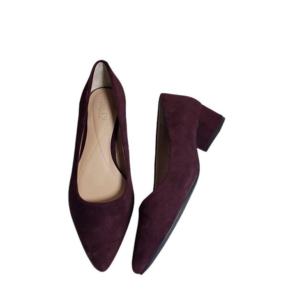 Alfani Womens Purple Suede Almond Toe Slip On Block Heels Career Shoes Size 6 M - Picture 4 of 9